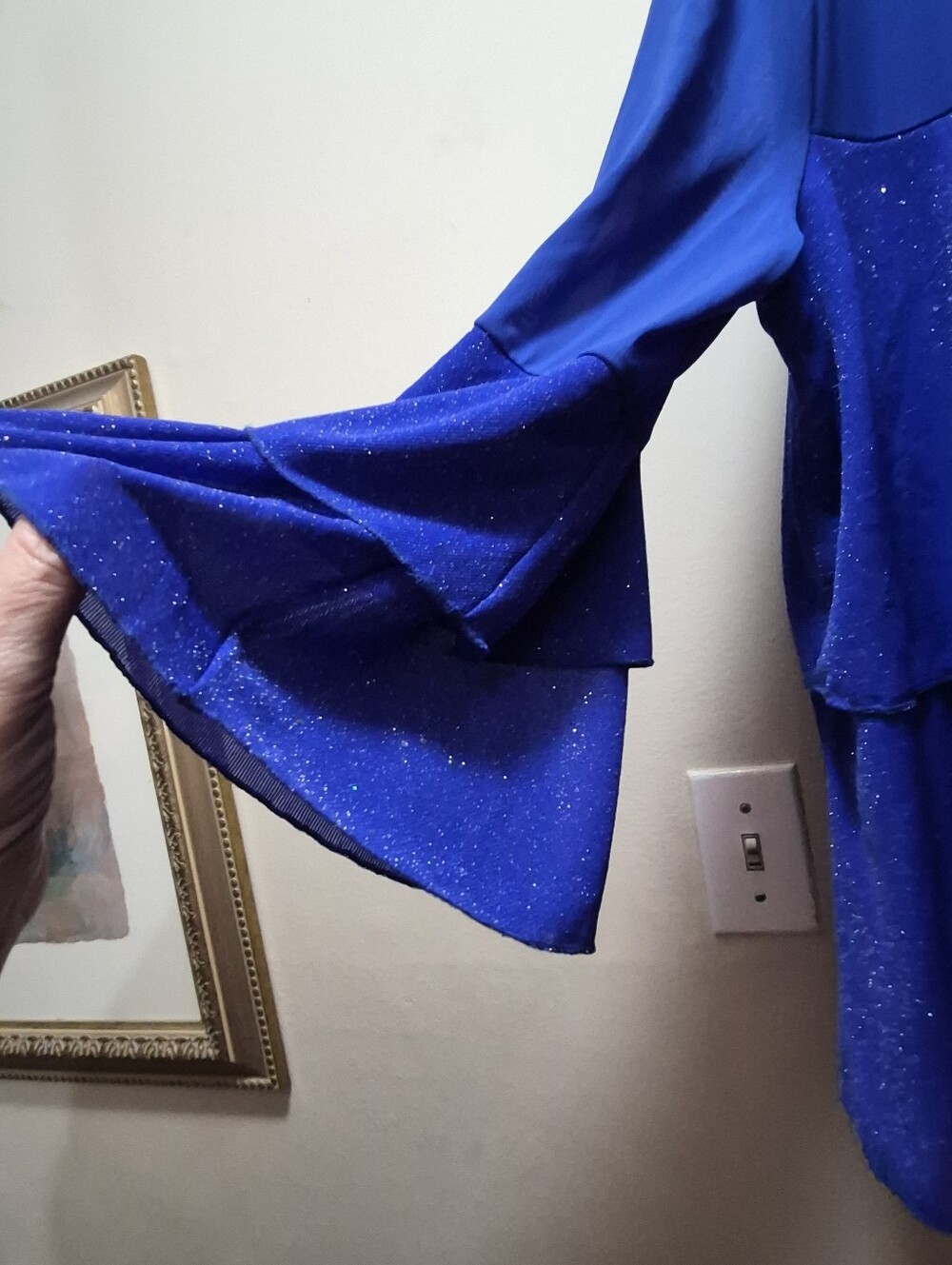BeBonnie Tiered Sparkle Blouse in Royal Blue by Unbranded - Picture 3 of 9